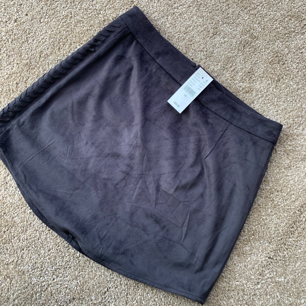 Faux suede skirt